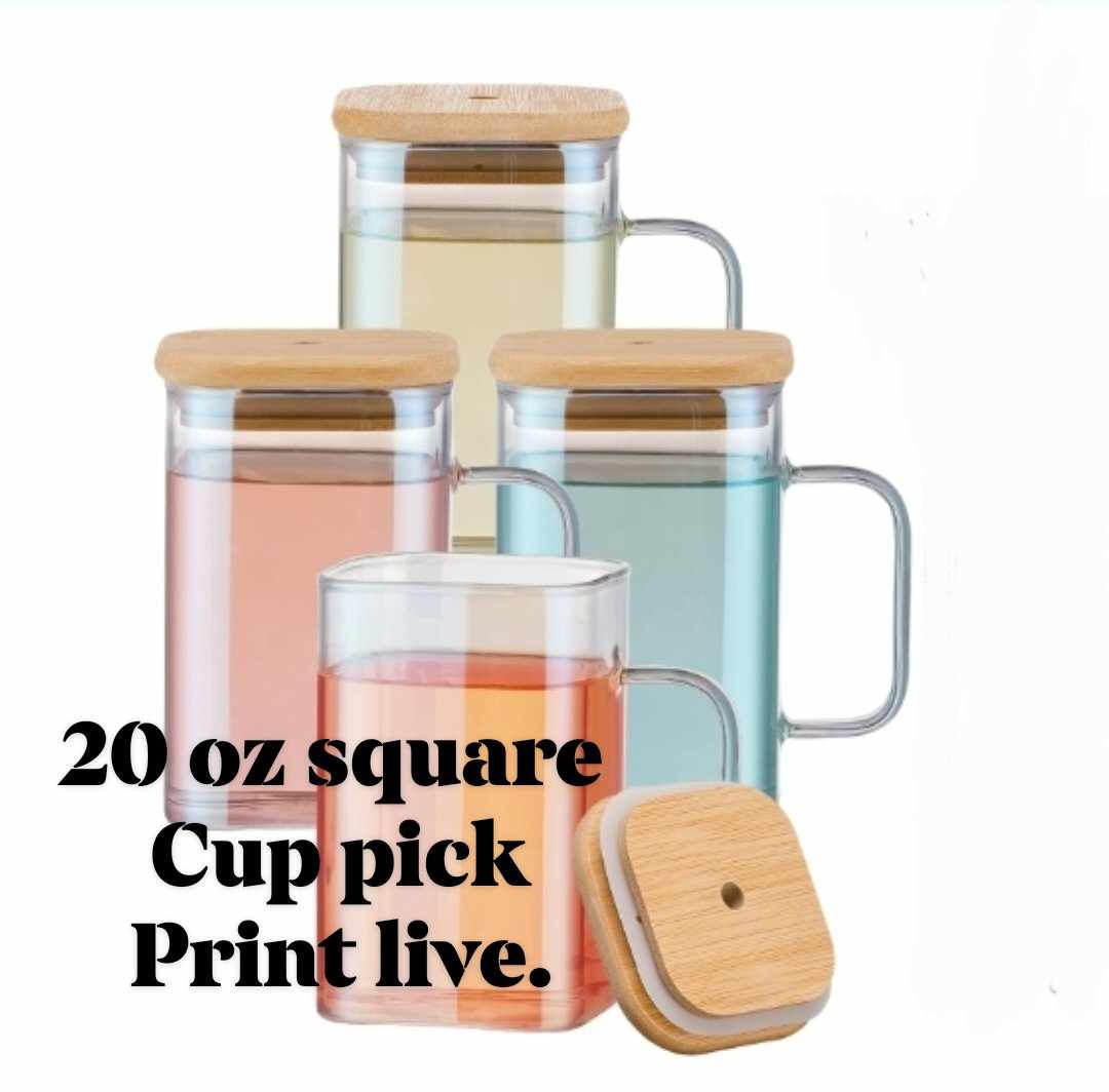 20 OZ SQUARE GLASS CUP